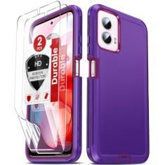 LeYi Capa para Moto G Power 5G 2024: Capa para celular Motorola G Power 5G 2024 com 2 protetores de tela HD, capa resistente 3 em 1 para Moto G Power 5G 2024, capa de telefone à prova de choque de