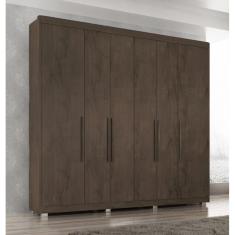 Guarda Roupa Casal Valencia 6 Portas 6 Gav  Com Pés