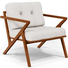 Poltrona Decorativa Sala De Estar Com Cintas De Corano Laís B04 Bouclê