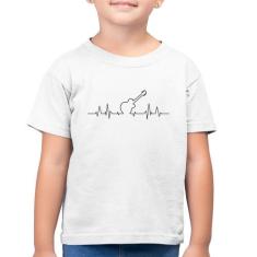 Camiseta Algodão Infantil Violão Batimentos Cardíacos - Foca na Moda, 
