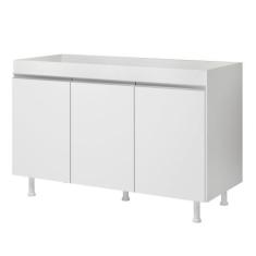 Balcão Buffet Gabinete de Cozinha Lux 119cm 100% MDF Sem Tampo 03 Port