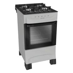 Fogão a Gas Mueller MFV4BB 4 Bocas Mesa de Vidro Titanium Fosco-Bivolt