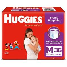 Fralda Huggies Roupinha Supreme Care Disney Jumbinho Tamanho M com 36 