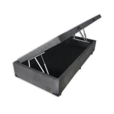 Cama Box Baú Solteiro 88 Bello Box - Suede Cinza