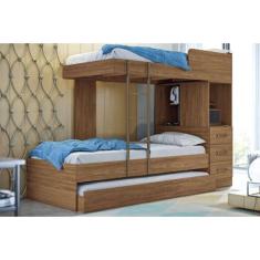 Beliche Multifuncional Plus c/ 3 Gavetas c/Auxiliar Jatoba/Ebano - Santos Andirá