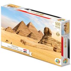 Quebra Cabeça 500 Peças Pirâmides de Gizé, Cairo, Egito, GGB Plast, Multicor