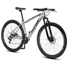 Bicicleta Aro 29 KRW Alumínio 24 Vel Freio a Disco X32, 15.5, Prata, P