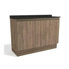 Balcão de Cozinha Maxxi G745 2 Portas c/ Tampo Nogal/Preto Brilho - Ka