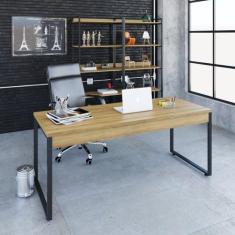 Escrivaninha Mesa Escritório Estilo Diretor Kuadra 180cm Industrial Lâ