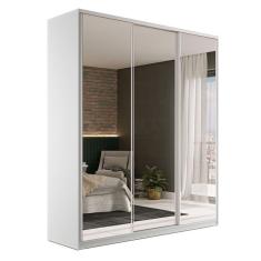 Guarda-Roupa Casal com Espelho Zermatt 100% MDF  3 Portas 3 Gavetas Branco