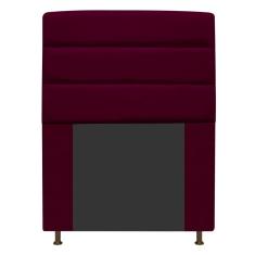 Cabeceira Estofada Turim 90cm Solteiro Suede Bordô Adj Decor