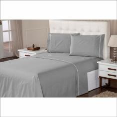 Jogo de Lençol 400 Fios Toque Suave e Macio Ponto Palito Cama Casal 3 Peças Casa Dona