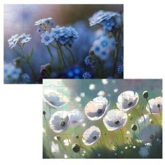 Kit 2 Quebra-cabeças Atividades para Mente As Flores 60 peças