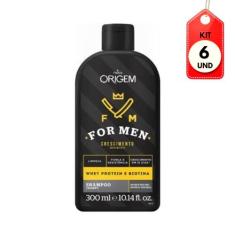 Kit C/06 Origem For Men Crescimento Shampoo 300ml