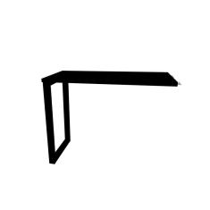 Mesa de Escritório Complemento Pé Tubular PE25 em MDP 90 x 45 cm Preta com Base Preta