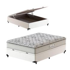 Cama Box Baú Viúva Branca + Colchão de Espuma D33 Probel GuardaCostas ProEvidence Plus 128x188x70cm
