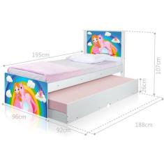 Cama Princesa e Unicórnio com Auxiliar - Mais de Casa