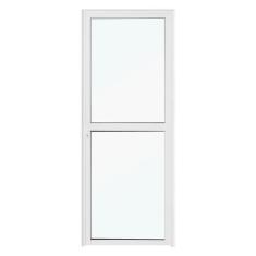 Porta de Giro em Alumínio Branco 2 Vidros 210x80x4 cm Direita Nobre CR