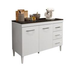 Balcão De Cozinha Com Tampo 3 Gavetas 2 Portas Kaiki Móveis