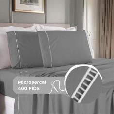 Jogo de Cama Queen 400 Fios Percal 4 Peças Ponto Palito - CASA DONA, P