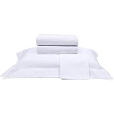 Jogo de Cama Buettner King Percal 1000 Fios Dobra Feita 4 pçs Branco