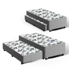 Cama Box com Colchão de Espuma e Auxiliar de Molas Unique 3 em 1 Solte