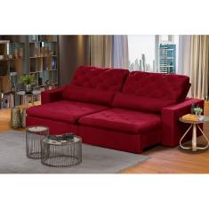 Sofá Modular 5 Lugares 2.50M Retrátil E Reclinável Vermelho