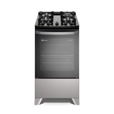 Fogão 4 Bocas Electrolux Prata Efficient Com Mesa De VidroTripla Chama E Vaporbake FE4GS Bivolt