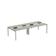 Mesa De Plataforma Dupla Para 4 Pessoas Corporativa 150x120-4p Pdc15-12-4p Nogueira Casablanca-cinza