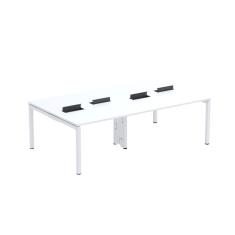 Mesa De Plataforma Dupla Para 4 Pessoas Corporativa 120x140-4p Pdc12-14-4p Branco