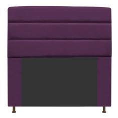 Cabeceira Estofada Turim 195 cm King Size Suede Roxo - Doce Sonho Móve