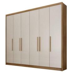 Guarda Roupa Casal Bolonha 6 Portas 6 Gavetas Cumaru 25 Fendi  Novo Ho