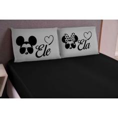 Kit Jogo de Lençol Casal King Box Hipercal Macio Estampado Ele/Ela Cor