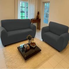 Kit Capa Para Sofa 2 e 3 Lugares Malha Gel - - ARTE CAZZA, Cinza
