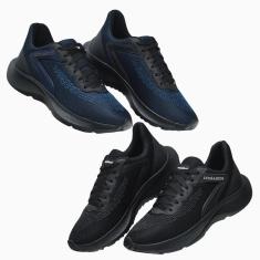 Kit 2 Tênis Masculino Esporte Cadarço Academia Corrida Treino Dia a Dia-Masculino