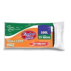 Embalixo Embanew Saco de Lixo Wecycle Reforçado Preto 100 Litros - 15 Unidades