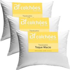 Kit 3 Travesseiros 50x70cm Antialérgico Lavável Fibra Siliconada Macio - bf Colchões