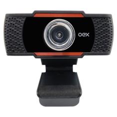 Webcam Lente Angular Usb 720P Oex W200 Com Microfone 2 Mpx