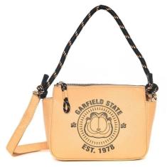 Bolsa Feminina Transversal Garfield Bege