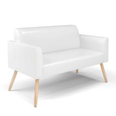 Sofá Namoradeira Pés Palito Natural Marisa Corano D03 - D\`rossi Cor Branco