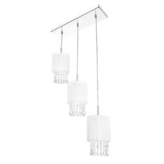 Lustre Pendente Cganza Triplo Redondo Para Sala Branco