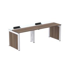 Escrivaninha Corporativa para 2 Pessoas 120x79,2cm Pscpp120 Walnut/Branco