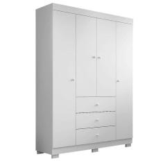 Guarda Roupa Infantil Duda 4 Portas Branco Brilho - Phoenix Baby