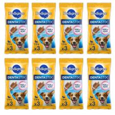 Kit Com 8 Dentastix Pedigree Petiscos Para Cães Pequenos 3un