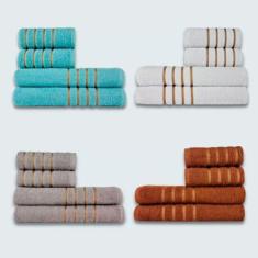 Jogo De Toalhas 16 P Coleo Montreal 100% Algodo Vd+br+cz+mr - Toalhas 