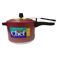 Panela de Pressão 4,5 Litros - Vieggio, Craquelado vermelho