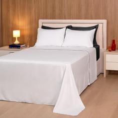 Jogo de cama línea casal micropercal 200 fios - 4 peças - Casa Paulinh