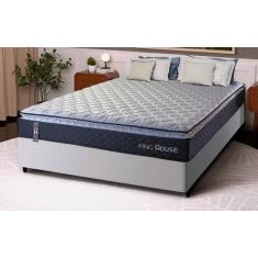 Conjunto Cama Box Viúva Dakota Preto 128x188x57 Espuma D33 - King Hous