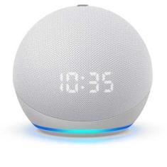 Echo Dot (4ª geração) Smart Speaker Amazon com Relógio e Alexa Branco