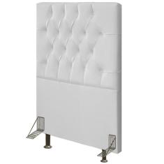 Cabeceira Cama Box Solteiro 90cm Diamante D10 Corano Branco